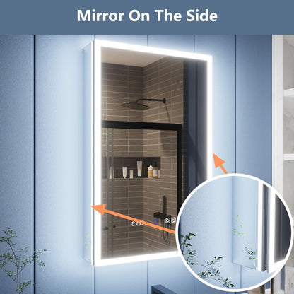 Illusion 24" x 36" Medicine Cabinet with Mirror LED, Front and Back Light, Hinge on Left