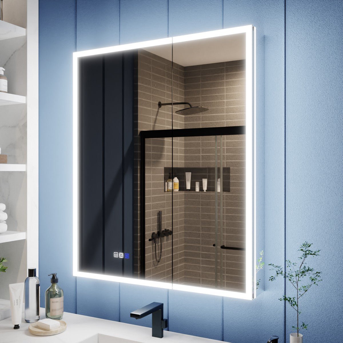 Illusion 30 x 36 inch LED medicine cabinet with front and back lighting
