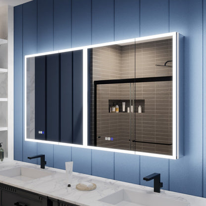 Illusion 60 x 32 inch LED medicine cabinet with front and back lighting