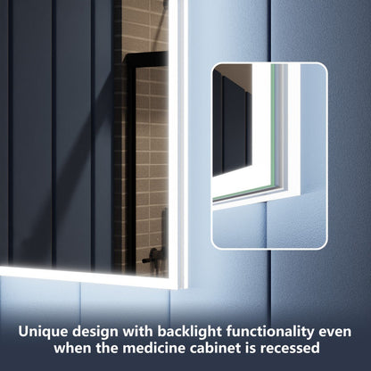 Illusion 80" x 32" Medicine Cabinet With LED Mirror with Magnifiers Front and Back Light