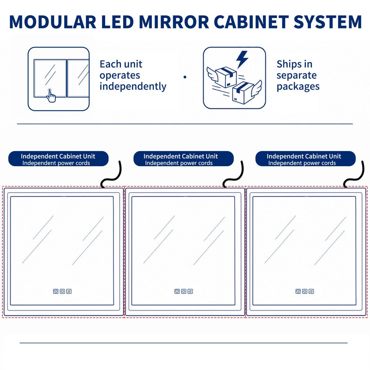 Illusion 80" x 32" Medicine Cabinet With LED Mirror with Magnifiers Front and Back Light
