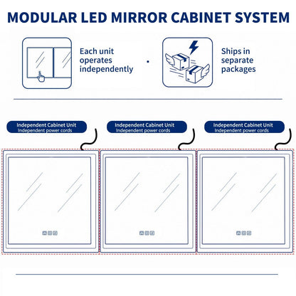 Illusion 80" x 32" Medicine Cabinet With LED Mirror with Magnifiers Front and Back Light