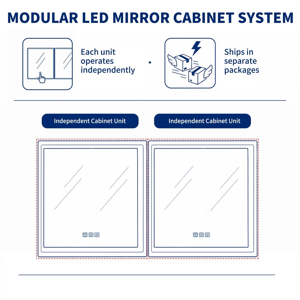 Illusion-B 80" x 32" Led Medicine Cabinet Mirrors with Magnifiers Front and Back Light