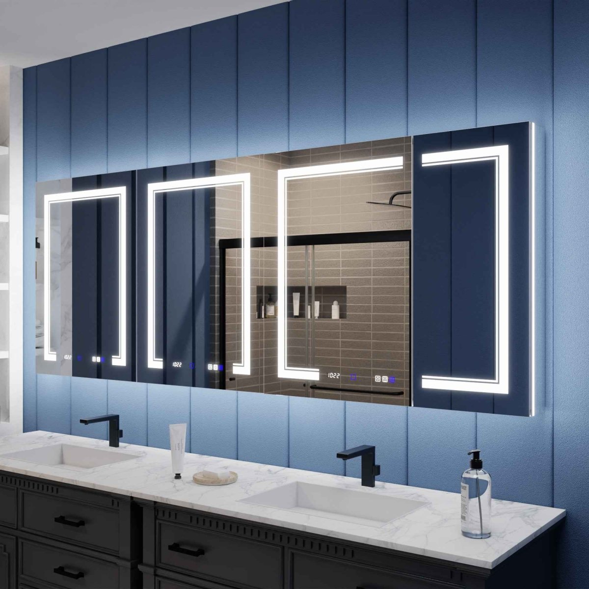 Illusion-B 84" x 32" Medicine Cabinet Led with Magnifiers Front and Back Light