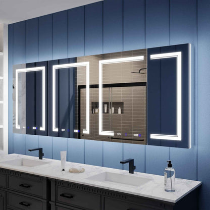 Illusion-B 84" x 32" Medicine Cabinet Led with Magnifiers Front and Back Light