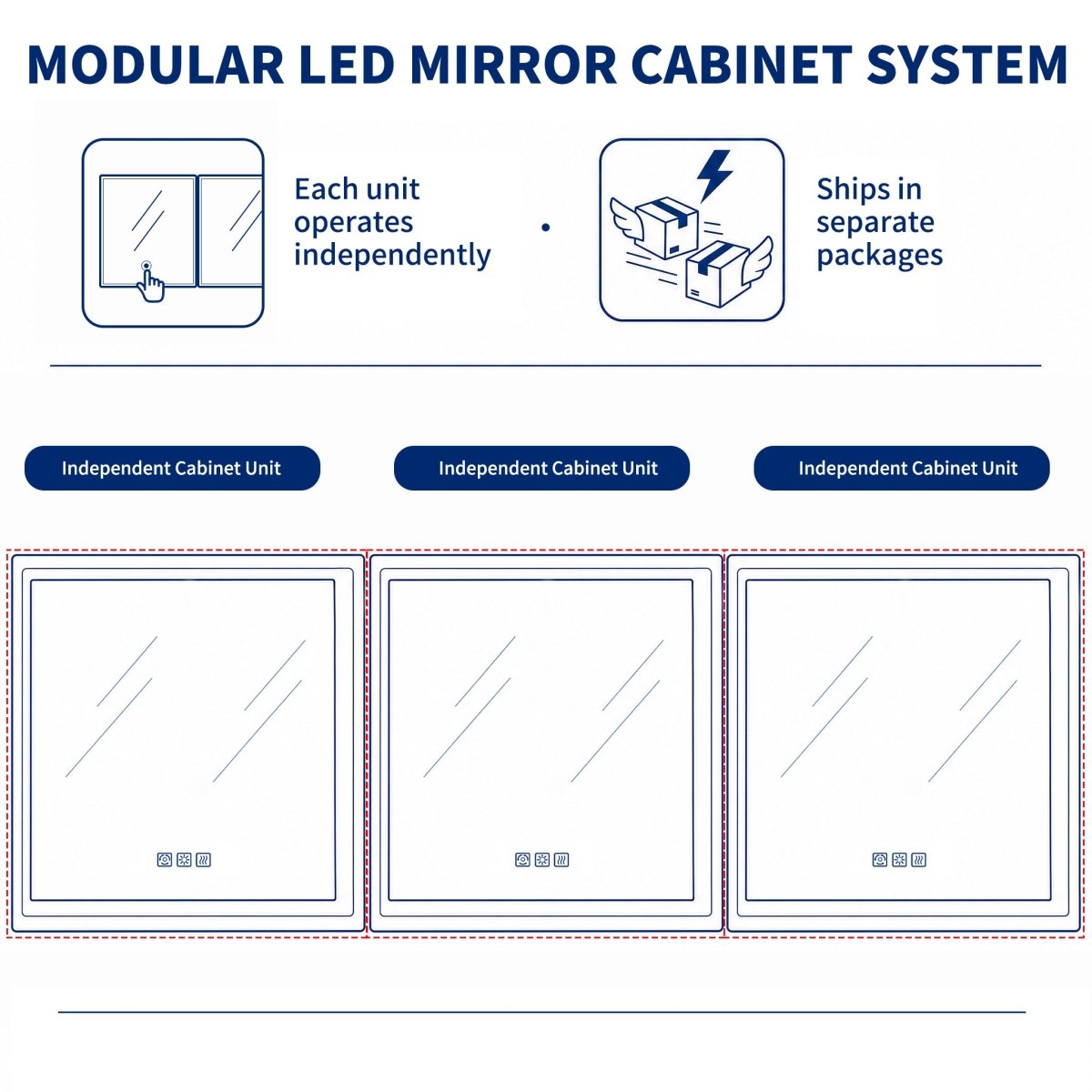 Illusion-B 84" x 32" Medicine Cabinet Led with Magnifiers Front and Back Light