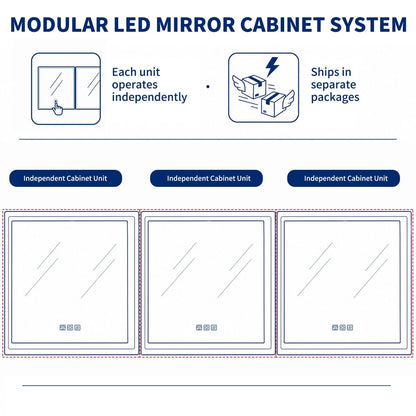 Illusion-B 84" x 32" Medicine Cabinet Led with Magnifiers Front and Back Light
