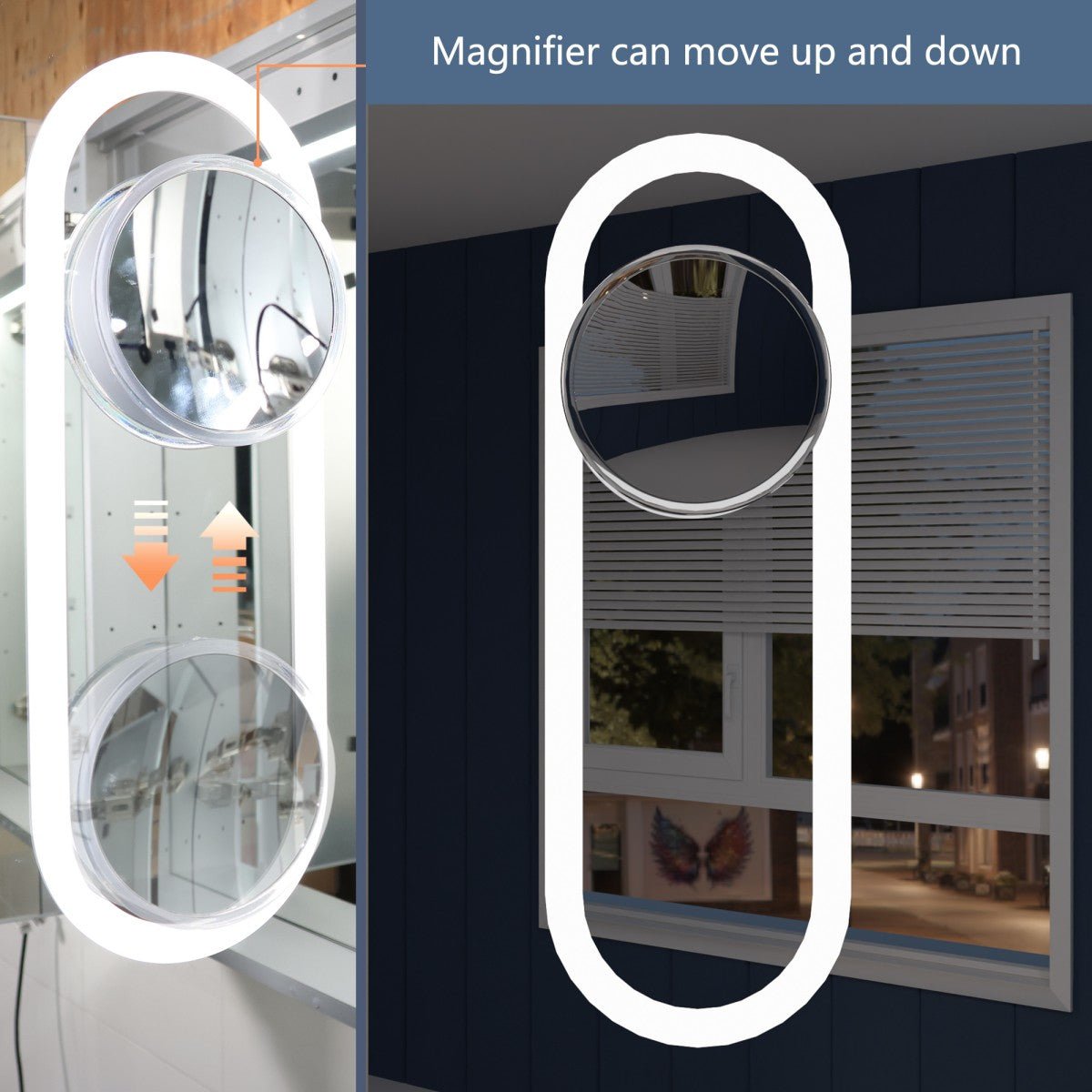 Illusion-B 84" x 36" LED Lighted Inset Mirrored Medicine Cabinet with Magnifiers Front and Back Light