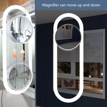 Illusion-B 84" x 36" LED Lighted Inset Mirrored Medicine Cabinet with Magnifiers Front and Back Light
