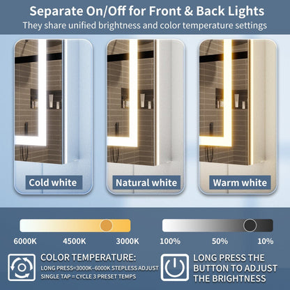 Illusion-B 84" x 36" LED Lighted Inset Mirrored Medicine Cabinet with Magnifiers Front and Back Light