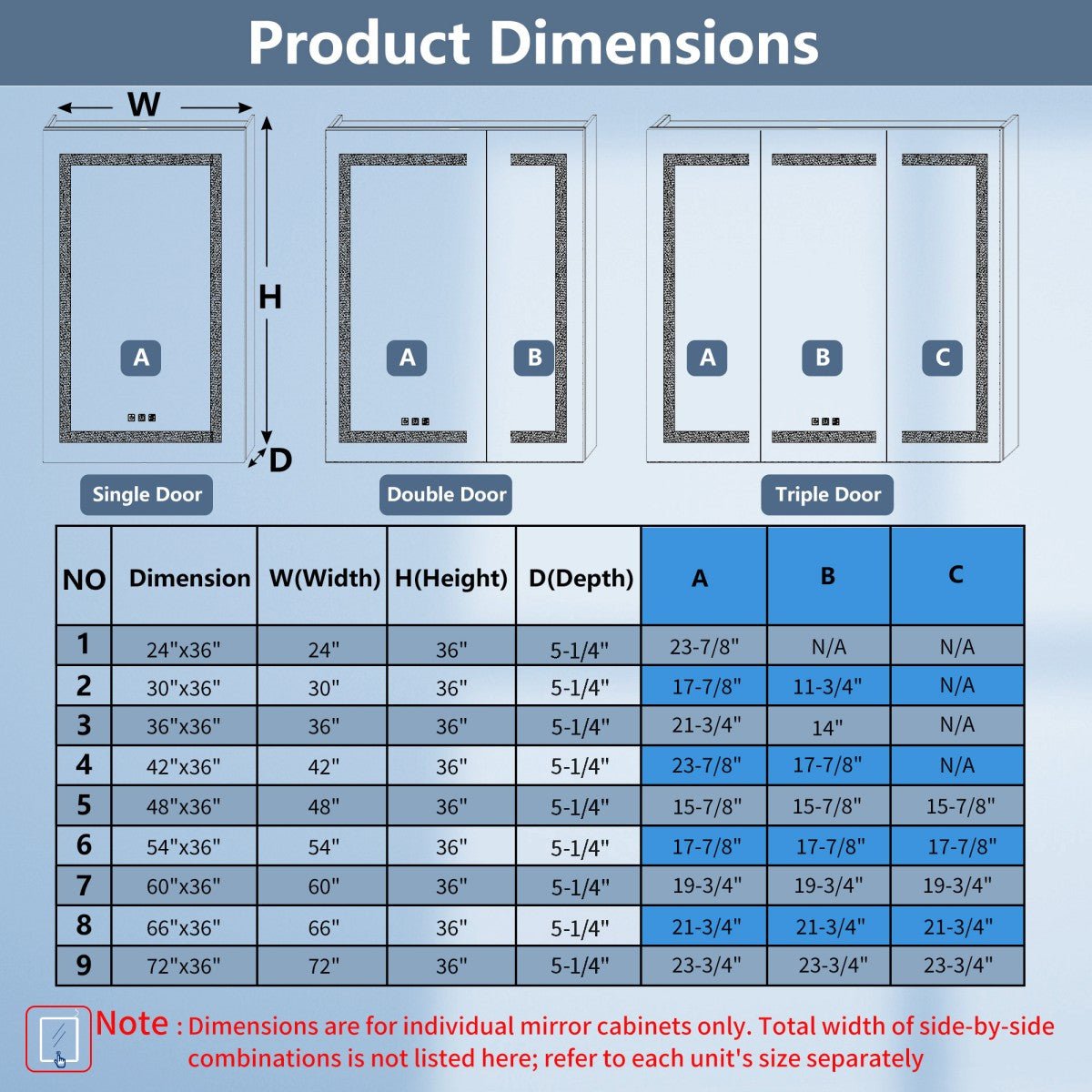 Illusion-B 84" x 36" LED Lighted Inset Mirrored Medicine Cabinet with Magnifiers Front and Back Light