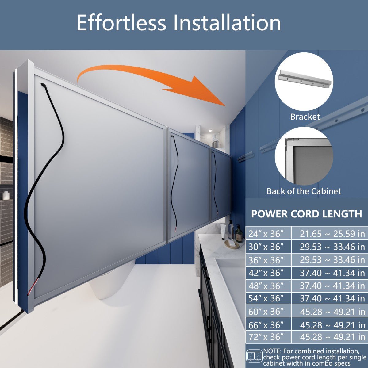 Illusion-B 72" x 36" LED Medicine Cabinets with Magnifiers and Front/Back Lighting