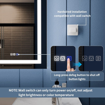 Illusion-B 84" x 36" LED Lighted Inset Mirrored Medicine Cabinet with Magnifiers Front and Back Light