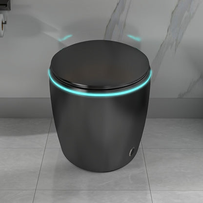 EP Exbrite Unique Smart Toilet with Bidet Built In, Intelligent One Piece Toilet For Modern Bathroom, Auto Open/Close Seat, Foot Sensor, LED Display,Night Light, Warm Water & Dryer, Black