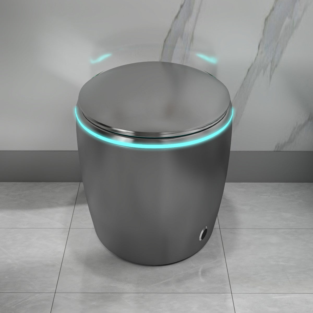 EP Exbrite Unique Smart Toilet with Bidet Built In, Intelligent One Piece Toilet For Modern Bathroom, Auto Open/Close Seat, Foot Sensor, LED Display,Night Light, Warm Water & Dryer,Grey