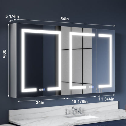 Boost 54 x 30 inch LED medicine cabinet dimensions and cabinet width layout