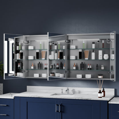 LED Medicine Cabinet Recessed - 60"W x 30"H Medicine Cabinet with Mirror, Recessed or Surface Mounted|ExBrite Boost-M1