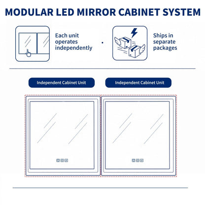 LED Medicine Cabinet with Outlet - 66"W x 30"H Medicine Cabinet with Mirror, Recessed or Surface Mounted|ExBrite Boost-M1