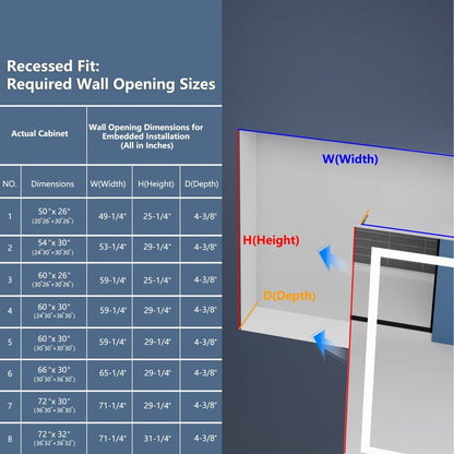 LED Mirrored Bathroom Medicine Cabinet - 72"W x 30"H Medicine Cabinet with Mirror, Recessed or Surface Mounted|ExBrite Boost-M1
