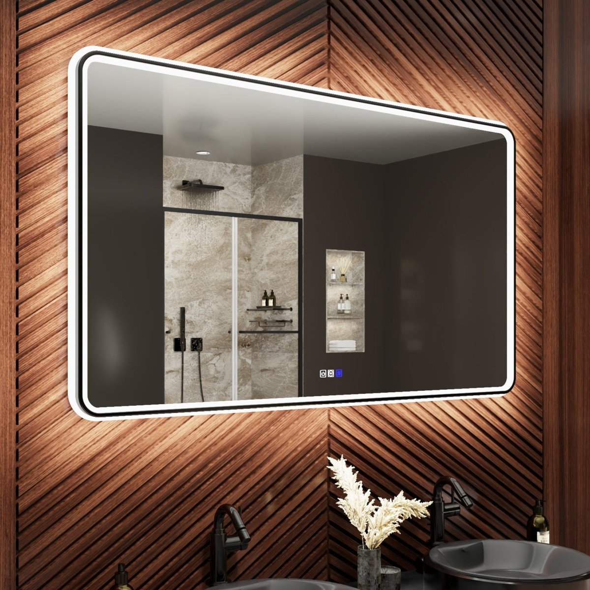 Lumina Lighted Bathroom Mirror,High Illuminate, Inner & Outer Lighting ...