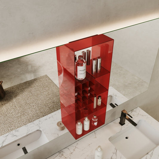 Luxury Mirrored Bathroom Organizer Shelf – Stylish Storage for Beauty Essentials|pre-sales