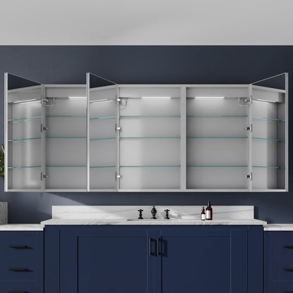 Medicine Cabinet Mirror LED - 64"W x 32"H Medicine Cabinet with Mirror, Recessed or Surface Mounted|ExBrite Boost-M1