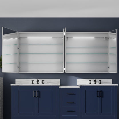 Medicine Cabinet Mirror with LED Lights - 72"W x 36"H Medicine Cabinet with Mirror, Recessed or Surface Mounted|ExBrite Boost-M1