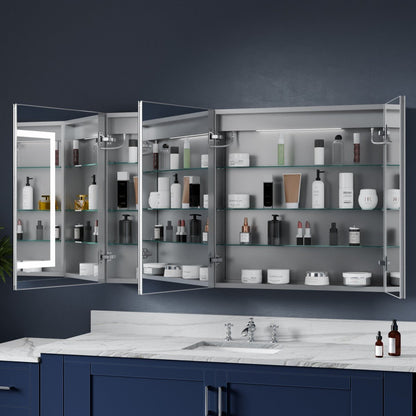 Medicine Cabinet with LED Lights and Mirror - 60"W x 30"H Medicine Cabinet with Mirror, Recessed or Surface Mounted|ExBrite Boost-M1