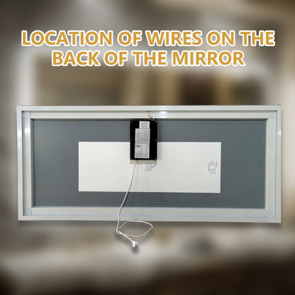 Navi LED Bathroom Mirror 20" x 28" with Backlit,Mirror with Lights Wall Mounted Anti Fog,Led Mirror for Bathroom,HD Tempered Glass,Shatter - Proof