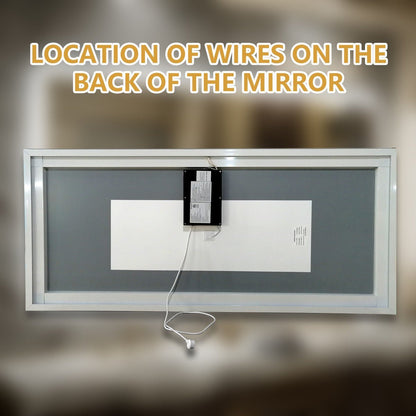 Navi LED Bathroom Mirror 28" x 36" with Backlit,Mirror with Lights Wall Mounted Anti Fog,Led Mirror for Bathroom,HD Tempered Glass,Shatter - Proof