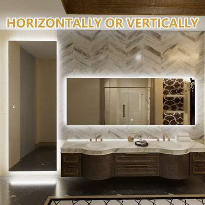 Navi LED Bathroom Mirror 96" x 36" with Backlit,Mirror with Lights Wall Mounted Anti Fog,Led Mirror for Bathroom,HD Tempered Glass,Shatter - Proof