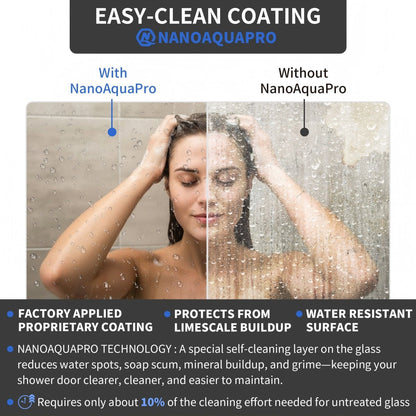 easy clean coating comparison on sliding glass shower door surface