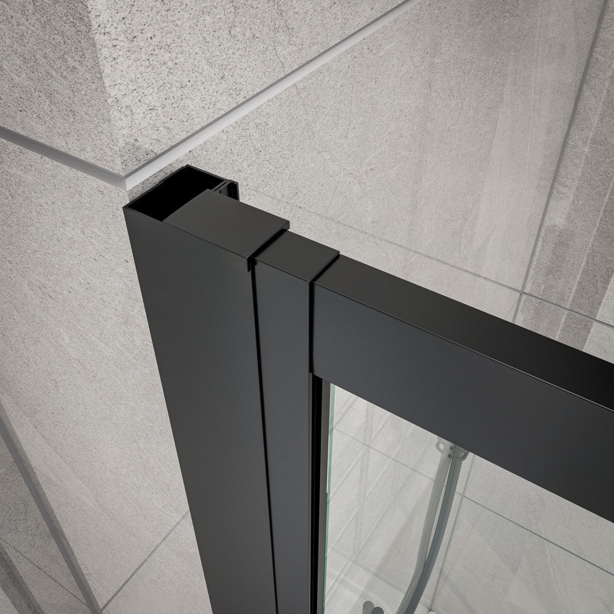 Nexus 44-48W x 70.H Framed Tri-Fold Sliding Shower Door, 1/4 in. Clear Tempered Glass,Matte Black Finish