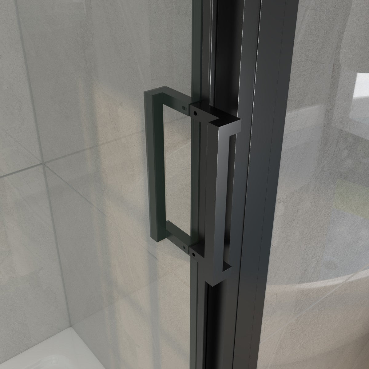 Nexus 44-48W x 70.H Framed Tri-Fold Sliding Shower Door, 1/4 in. Clear Tempered Glass,Matte Black Finish
