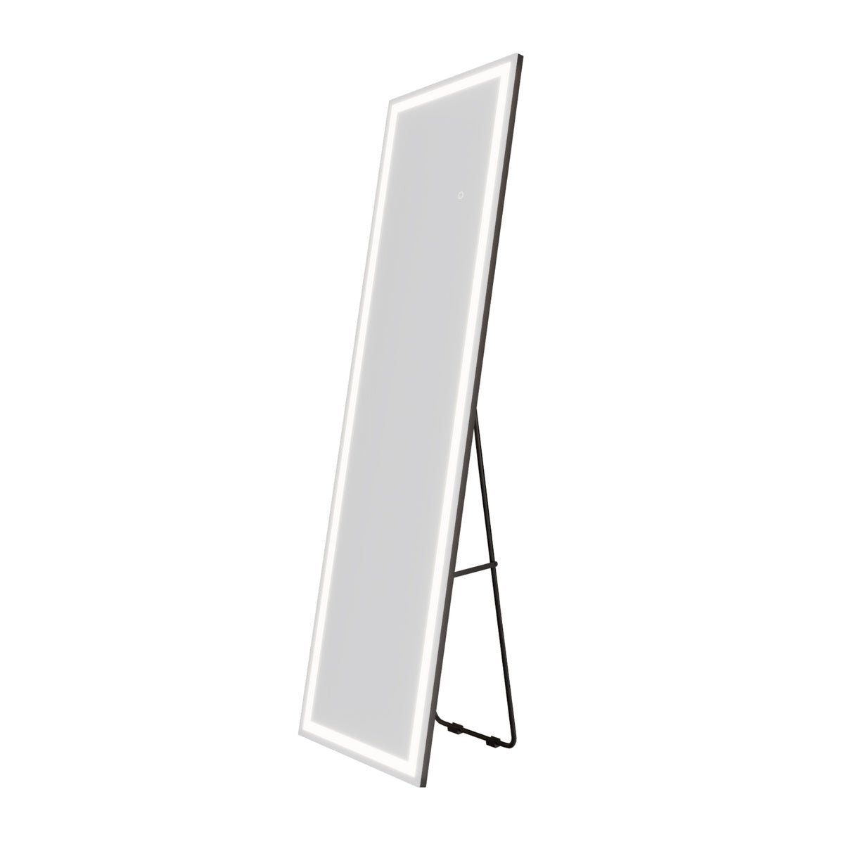 Nivor 60"x16" Dimmable LED Full-Length Floor Framed Mirror with Stand, 3-Color Lights & Wall-Mount Option