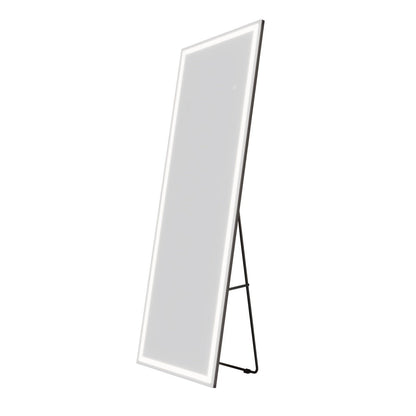 Nivor 65"x22" Dimmable LED Full-Length Floor Framed Mirror with Stand, 3-Color Lights & Wall-Mount Option