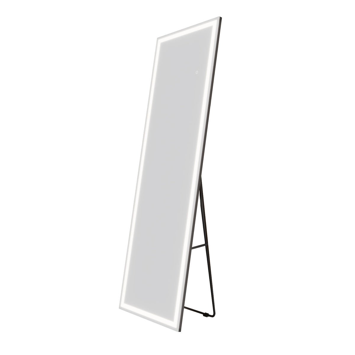 Nivor 67"x20" Dimmable LED Full-Length Floor Framed Mirror with Stand, 3-Color Lights & Wall-Mount Option