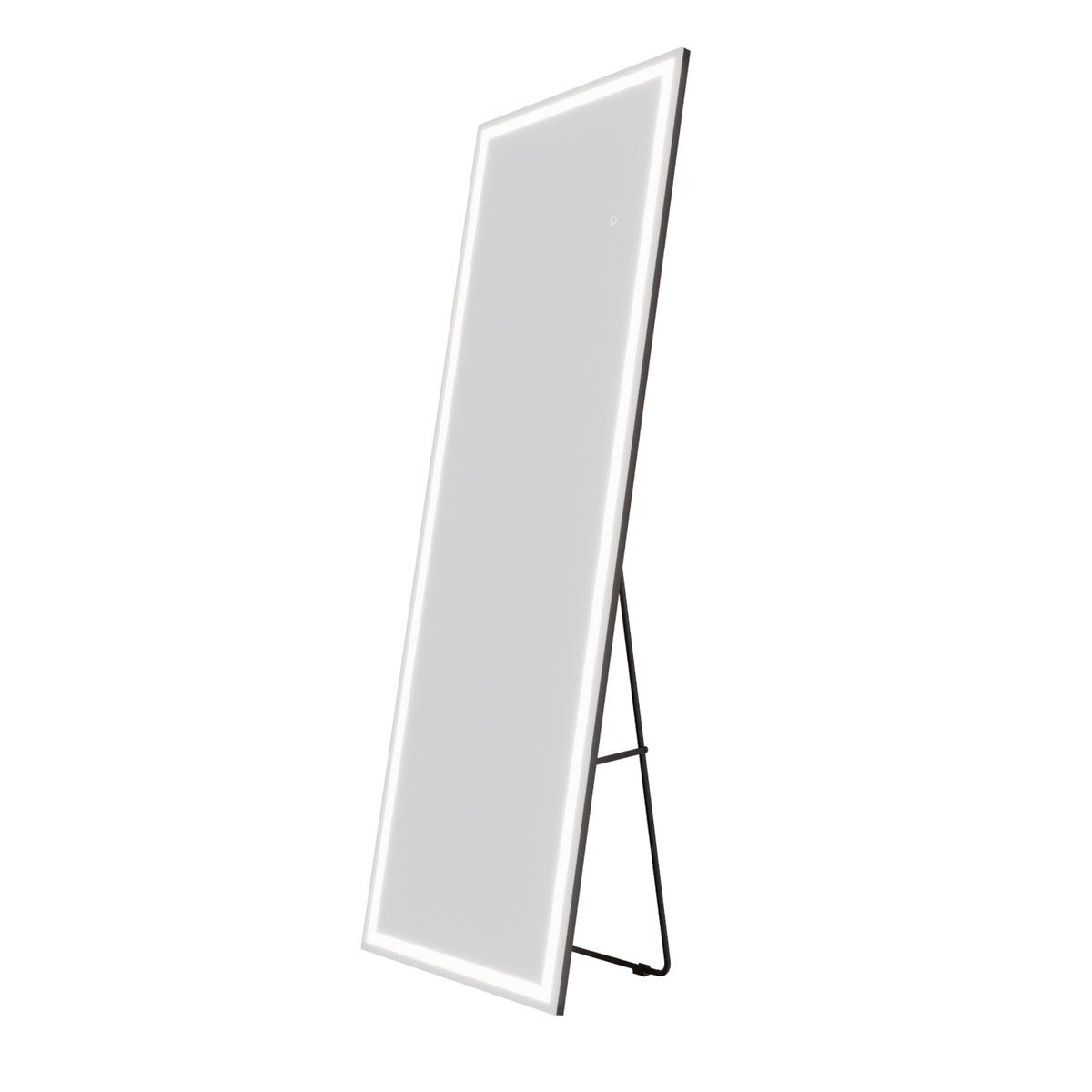 Nivor 67"x22" Dimmable LED Full-Length Floor Framed Mirror with Stand, 3-Color Lights & Wall-Mount Option