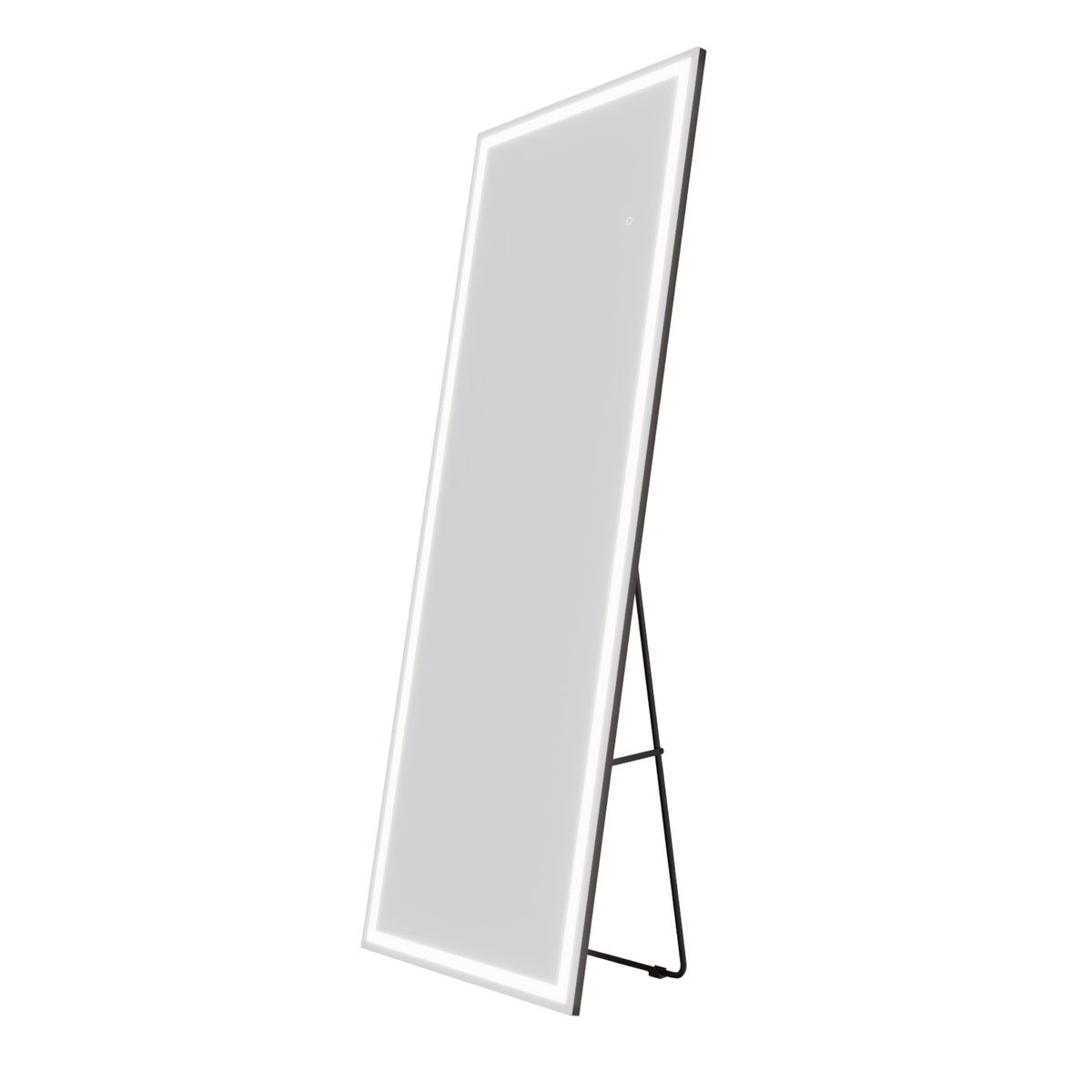 Nivor 67"x24" Dimmable LED Full-Length Floor Framed Mirror with Stand, 3-Color Lights & Wall-Mount Option