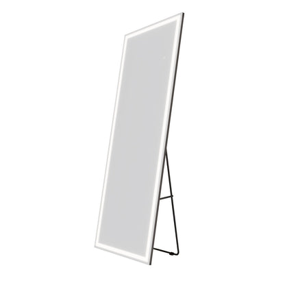 Nivor 67"x24" Dimmable LED Full-Length Floor Framed Mirror with Stand, 3-Color Lights & Wall-Mount Option