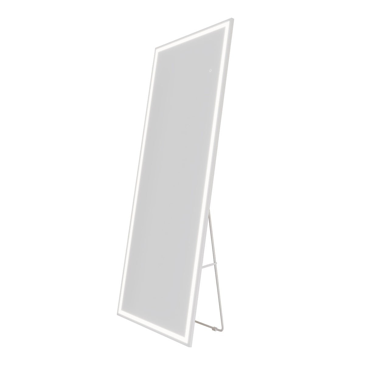 Nivor 75"x28" Dimmable LED Full-Length Floor Framed Mirror with Stand, 3-Color Lights & Wall-Mount Option