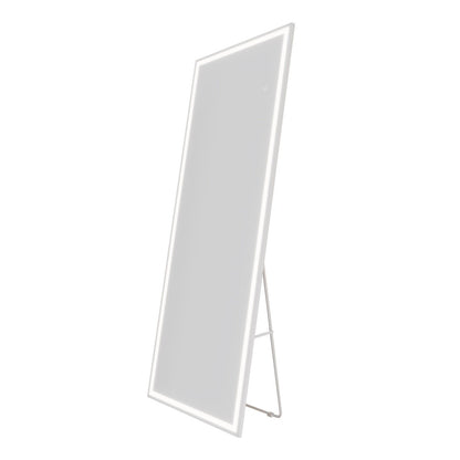 Nivor 75"x28" Dimmable LED Full-Length Floor Framed Mirror with Stand, 3-Color Lights & Wall-Mount Option