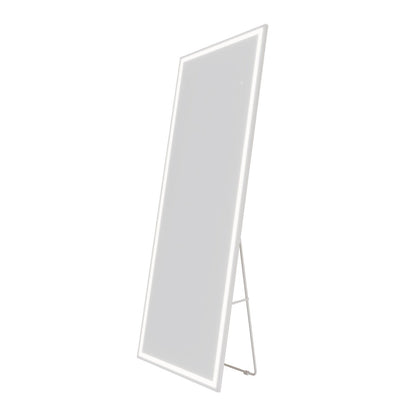 Nivor 80"x32" Dimmable LED Full-Length Floor Framed Mirror with Stand, 3-Color Lights & Wall-Mount Option