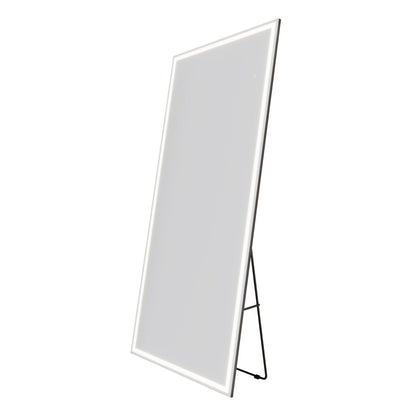 Nivor 80"x36" Dimmable LED Full-Length Floor Framed Mirror with Stand, 3-Color Lights & Wall-Mount Option