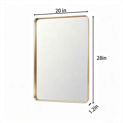 Noir 20" x 28" Gold Framed Rectangular Bathroom Mirror