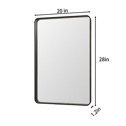 Noir 20" x 28" Vanity Mirror – Modern, Elegant, Rectangular Wall Mirror with Tempered Glass, Shatterproof, Rust-Resistant, Matte Black Frame for Bathroom, Living Room & Hallway - ExBriteUSA
