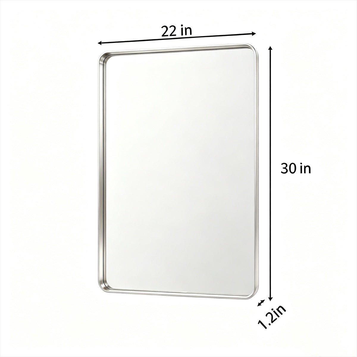 Noir 22" x 30" Silver Framed Rectangular Bathroom Mirror