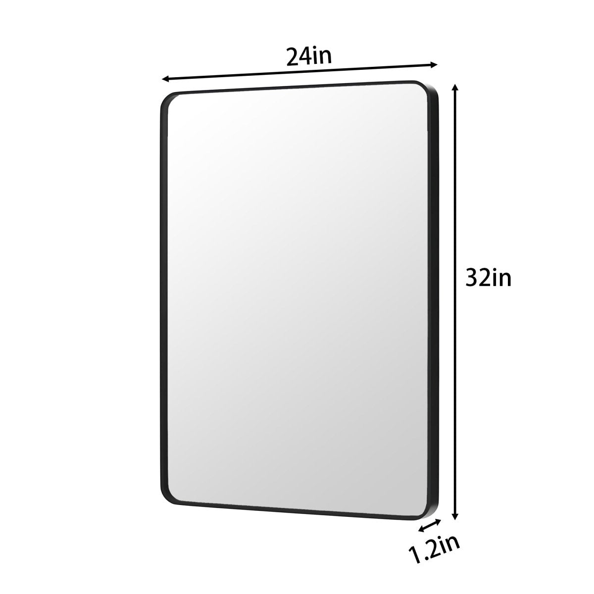 Noir 24" x 32" Vanity Mirror – Modern, Elegant, Rectangular Wall Mirror with Tempered Glass, Shatterproof, Rust-Resistant, Matte Black Frame for Bathroom, Living Room & Hallway - ExBriteUSA