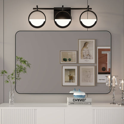 Noir 24" x 36" Vanity Mirror – Modern, Elegant, Rectangular Wall Mirror with Tempered Glass, Shatterproof, Rust-Resistant, Matte Black Frame for Bathroom, Living Room & Hallway - ExBriteUSA