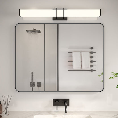 Noir 28" x 36" Vanity Mirror – Modern, Elegant, Rectangular Wall Mirror with Tempered Glass, Shatterproof, Rust-Resistant, Matte Black Frame for Bathroom, Living Room & Hallway - ExBriteUSA